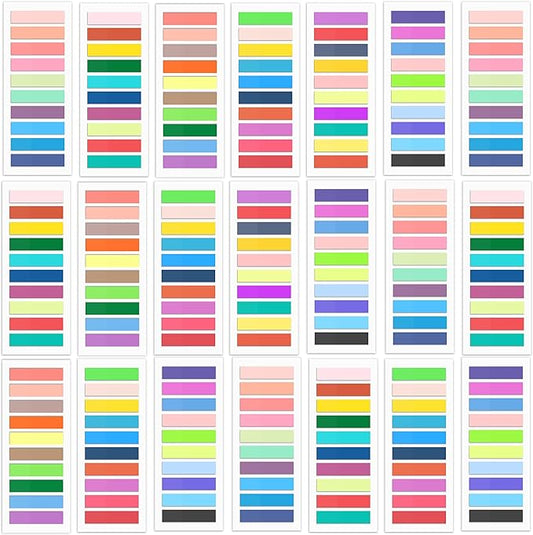 SIQUK 4200 Pieces Annotation Tabs Morandi Sticky Tabs for Annotating Books Tabs Transparent Page Markers Strip Page Flags Colored Tabs Writable and Repositionable Book Flags Tabs, 0.43 Inch