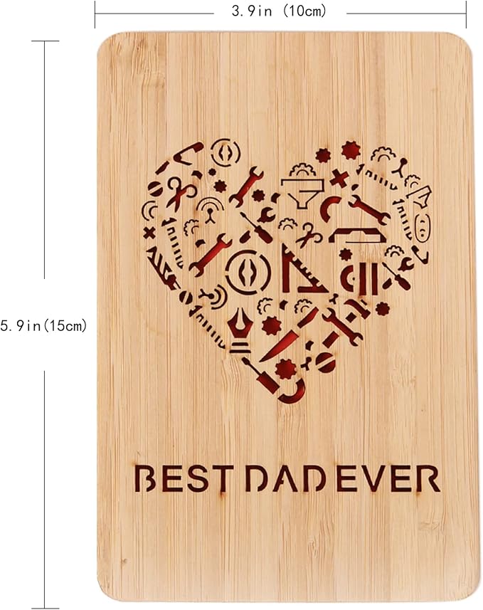 Tools Patterns Best Dad Ever Gifts Card,Fathers Day Cards from Kids,to Say Happy Anniversary,Birthday,Gift for Dad from Daughter and Son, Wife