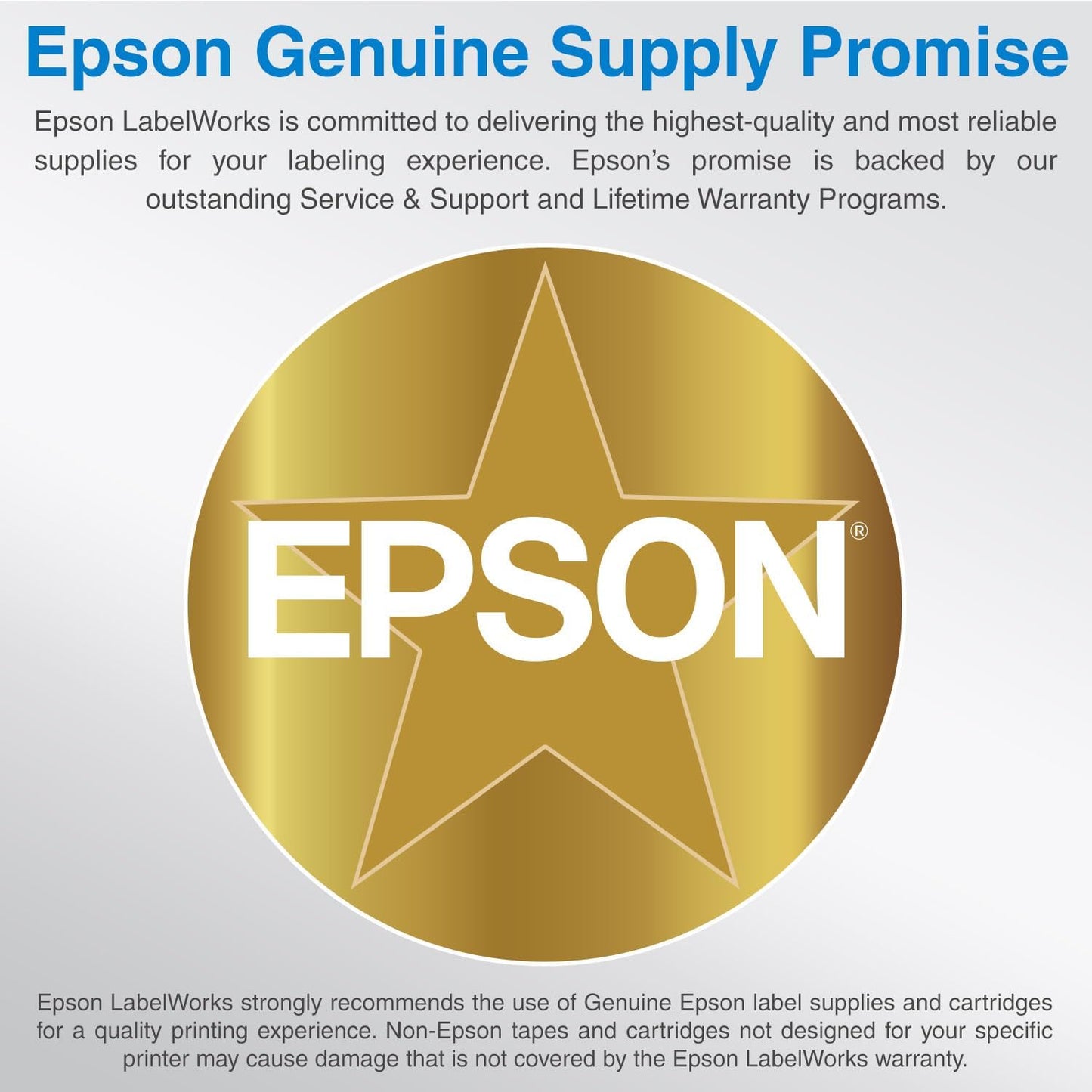 Epson LABELWORKS 218BMETGPX Genuine PET (Polyester) Tape Cartridge - Black on Metallic Gold Designer Craft Label Maker Tape - 3/4" (18MM) Wide, 30'