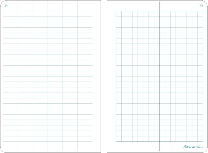 Rite in the Rain Weatherproof Stapled Notebook, 4.625" x 7", Yellow Cover, Field Pattern, 3 Pack (No. 351FX)