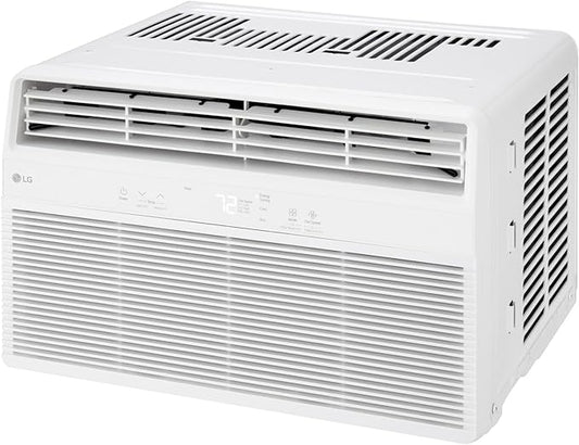 LG LW1025R 10,000 Air Conditioner with Dehumidifier, 115V, Medium Rooms up to 450 Sq. Ft, Window Unit AC with Remote Control, 3 Speeds, Auto-Restart, 24-Hour Timer, 10000 BTU, Bright White