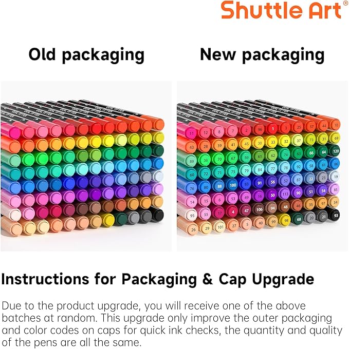 Shuttle Art Dual Tip Brush Pens, 96 Colours Fine and Brush Tip Markers Set with Pen Holder & 1 Colouring Book, Felt Tip Colouring Pens for Adults and Children Colouring Calligraphy Journal Doodling