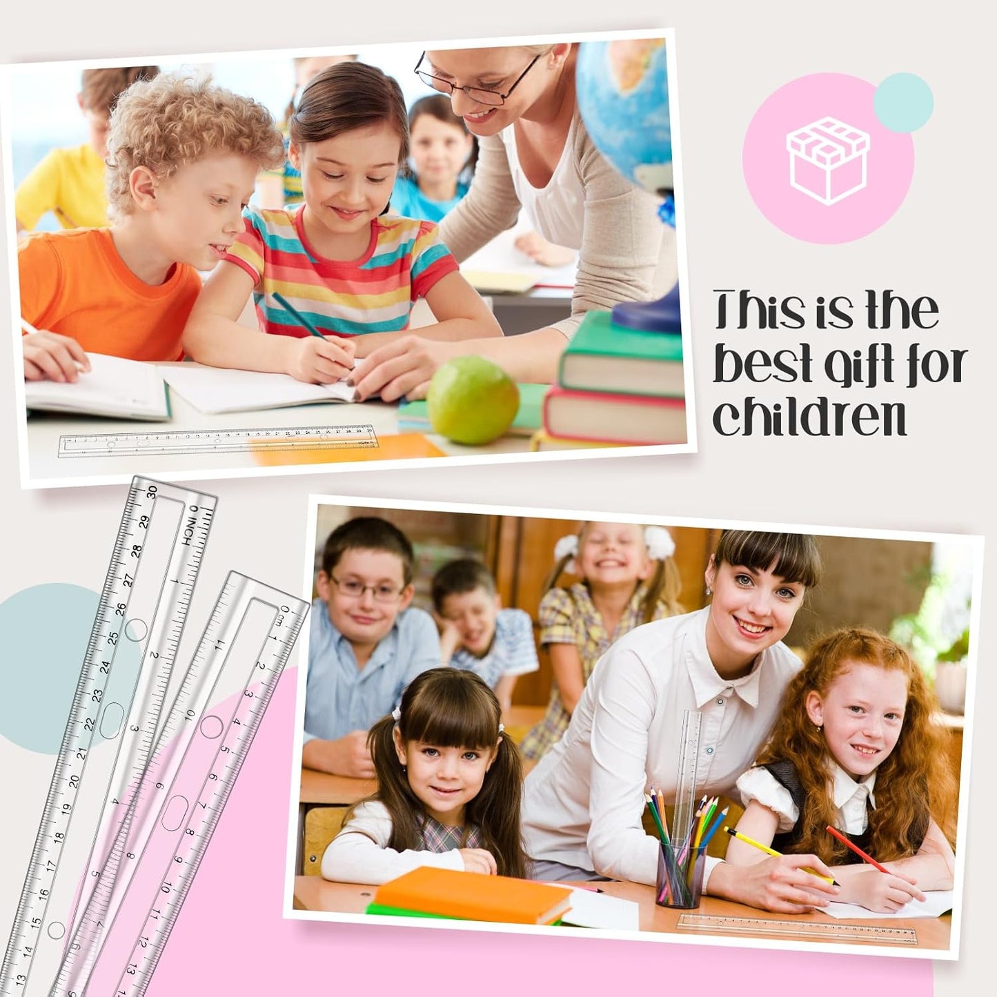 Cholemy 150 Pcs 12 Inch Clear Rulers Bulk Plastic Measuring Rulers Classroom Straight Rulers Bulk with Centimeters and Inches Drafting Measuring Tool for Classroom School Students Families Education