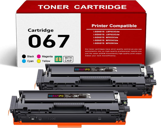 067 Black Toner Cartridge: Compatible with Canon 067 067H CRG-067 Toner Cartridge Set Work for imageClass LBP632Cdw LBP633Cdw MF656Cdw MF654Cdw MF632Cdw MF656Cdw Printers,with Chip