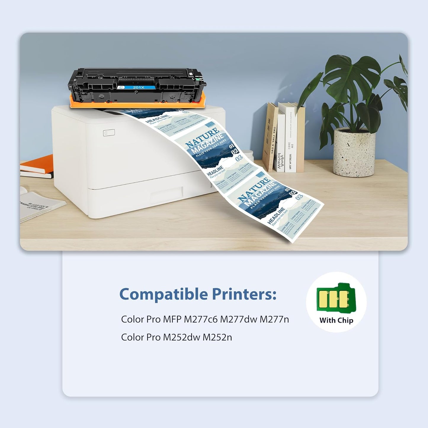 201X Toner Cartridges 4 Pack Compatible for Color Laser Jet Pro M277dw Reaplacement for HP201X CF400X Set High Yield with M252dw MFP M277dw M277n M277c6 Printer (Black/Cyan/Magenta/Yellow)