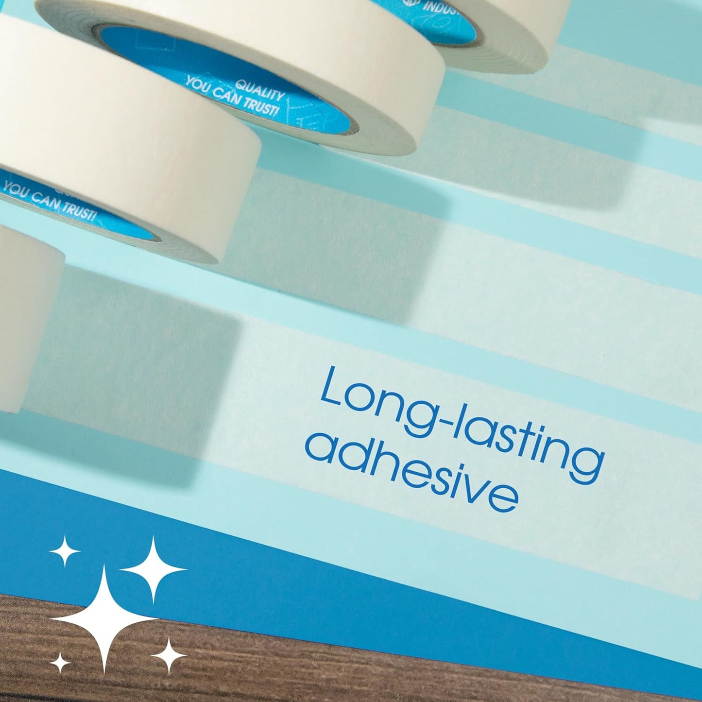 SPARTAN INDUSTRIAL - 1.5" X 60 yd Masking Tape for Construction, Painting, Crafts, and More - 12 Rolls of Removable Tape, 5.5 Mil