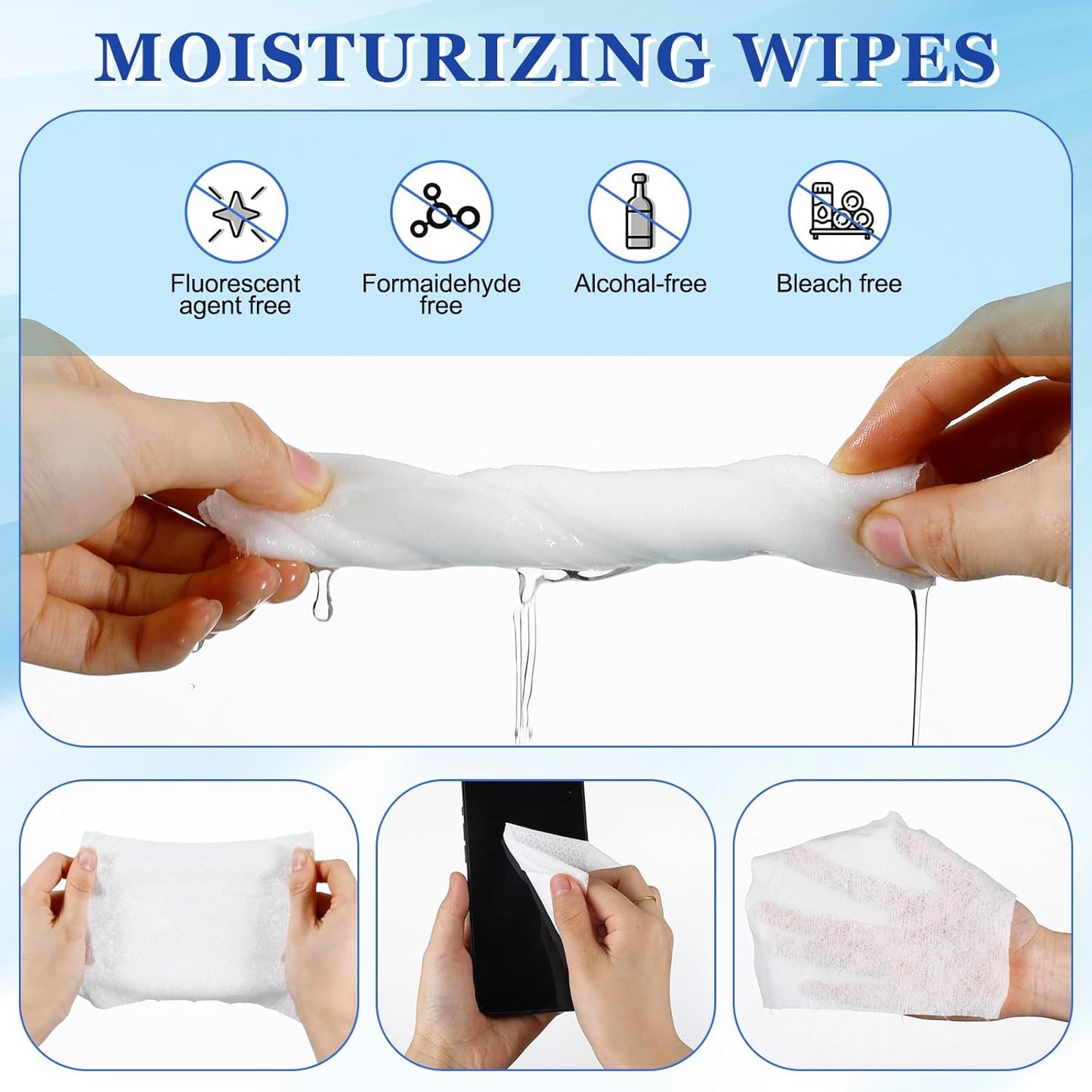 4 Pack 240 Count Electronic Wipes Screen Cleaner Wipes for Computer Laptop Monitor Lens Phone TV Screens Keyboard Cleaning