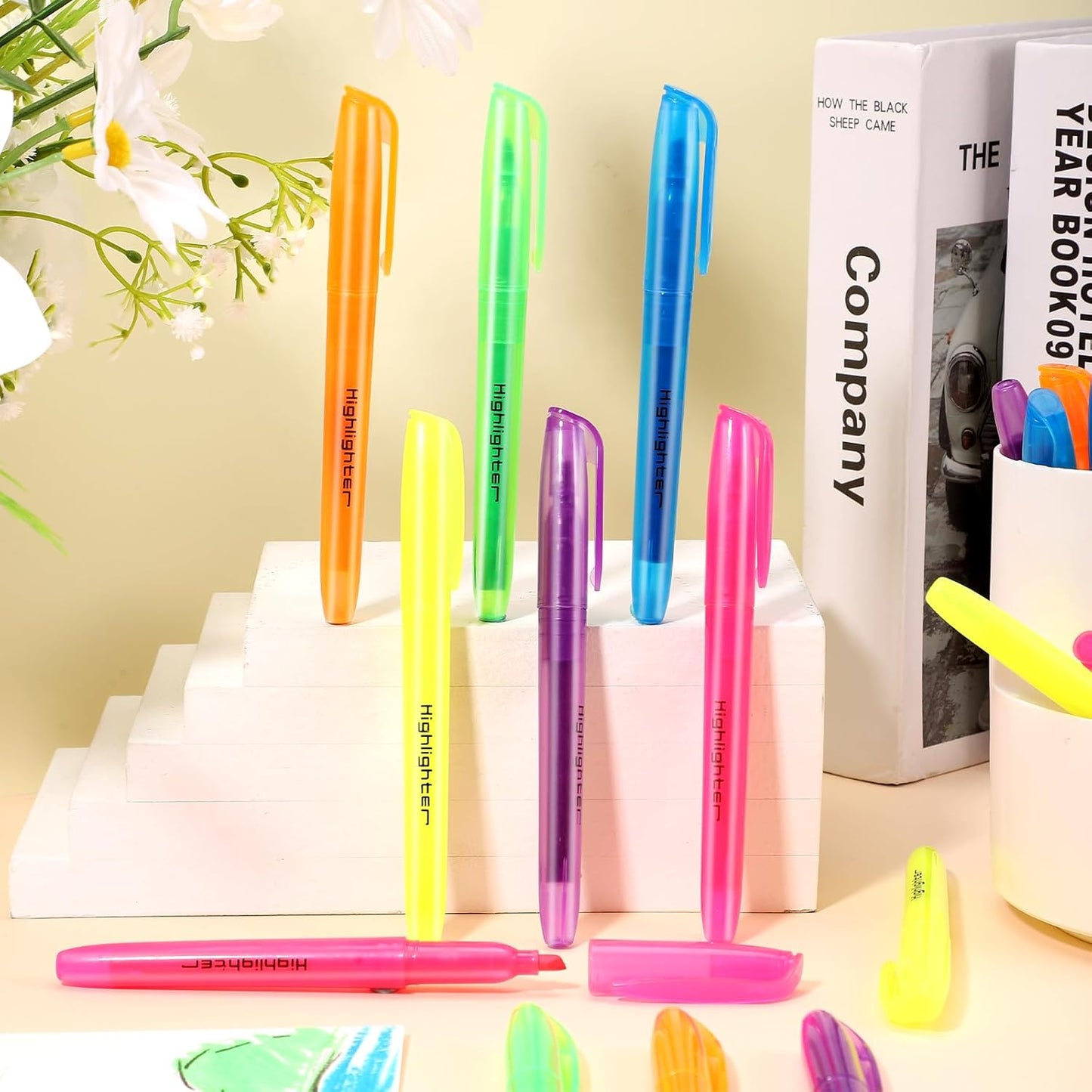 BESARME 240 Pack Assorted Colors Highlighters Bulk 6 Colors Fluorescent Markers for Home School Office