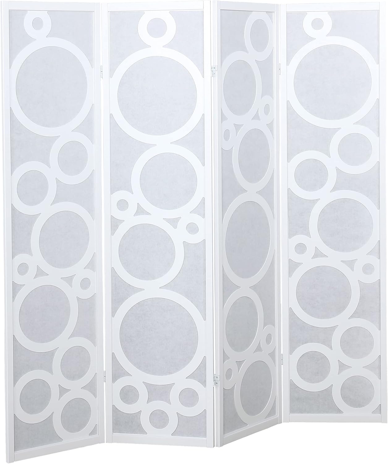 NicBex Room Divider 4 Panel Room Dividers with Circle Pattern Partition Room Dividers and Folding Privacy Screens Wall Divider for Home, Office, Room Separation,70" W x 1" D x 70" H, White