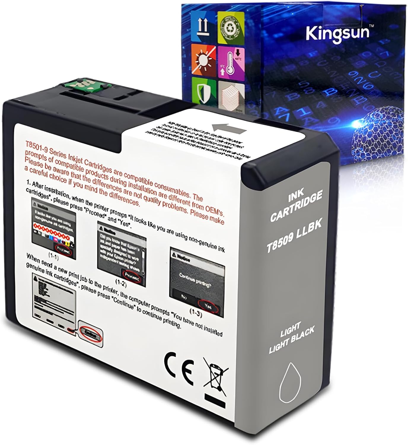 T850 Ink Cartridge T8509 T850900 Remanufactured Work for SureColor P800 (1-Pack, Light Light Black)