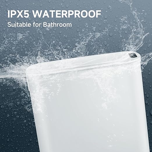 TIPGO Automatic Motion Sensor Bathroom Trash Can with Lid, 2.6 Gallon Touchless Trash Bin, Smart Garbage Can Plastic Slim Wastebasket for Bedroom, Office, Dorm (White)