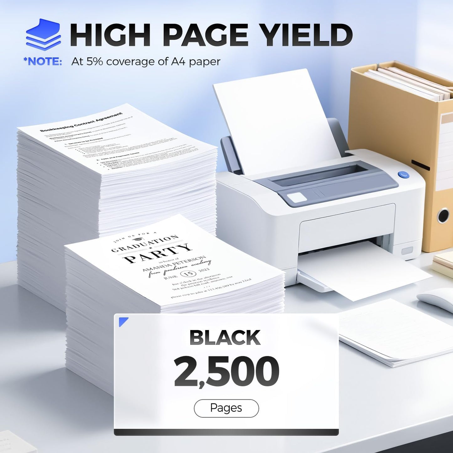 60F1000 Black Toner Cartridge with chip 1-Pack Replacement Compatible with Lexmark MX310dn MX410de MX510de MX511de MX511dhe MX511dte MX610de MX611de MX611dhe MX611dte MX611dfe Laser Printer Ink Copier