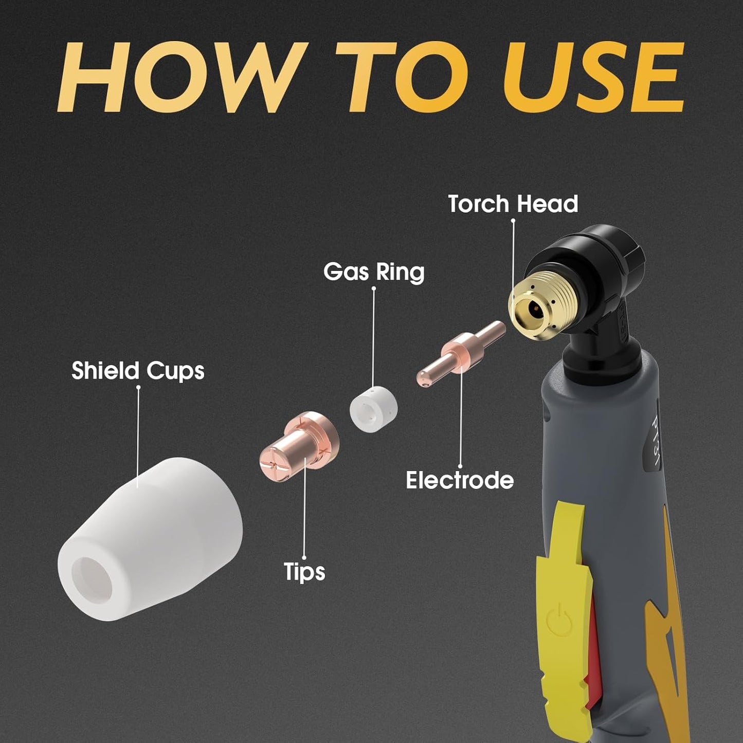 TOOLIOM 110Pcs Plasma Cutter Torch Consumables PT31 Electrode Nozzles Cups Kit Fit CUT40 CUT50 with Plasma Cutting Torch PT31 LG40