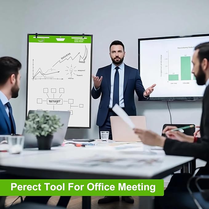 Sticky Easel Pad 25 in x 30 in, 35 Sheets/Pad, 4 Pads/Pack, 140 Sheets， Large White Sticky Easel Paper for Office and Classrooms, Flip Chart Paper for Teachers，Super Sticking Power & Bleed-Resistant