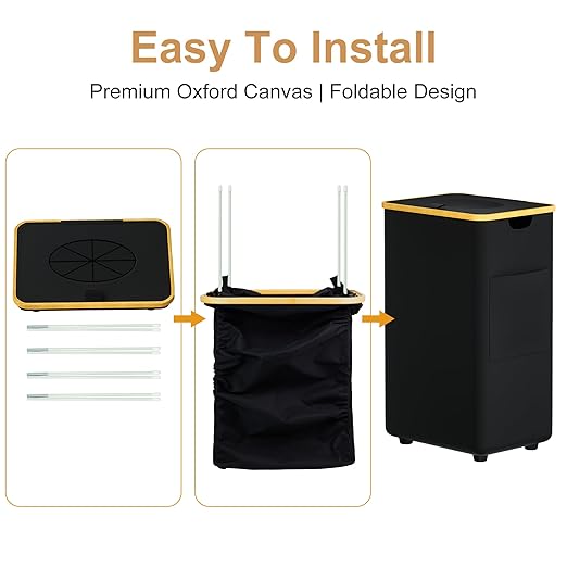 MinBoo Recycling Bin for Kitchen 29Gallon, 110L Recycle Bin with 2 Removeable and Reusable Inner Bag, Large Recycling bin with lid for Bottle Can Plastics Stickers (Black)