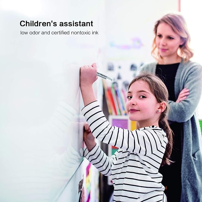 Volcanics Black Dry Erase Markers Bulk Pack of 60 Low Odor Fine Tip Whiteboard Pens for Whiteboard Dry Erase Calendar