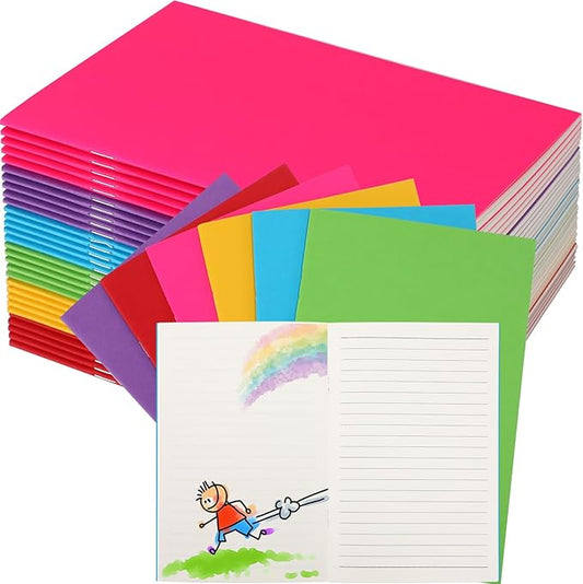 Gueevin 6 Pcs Blank Books for Kids to Write Stories Bulk Composition Notebooks Colorful Soft Cover Notebooks for Drawing Ruled Lined Journals Sketching Kindergarten Easter Gift (Classic Colors)