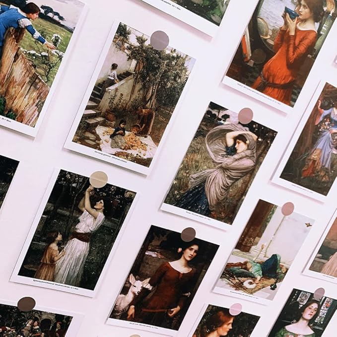 HOSTEESSCHOICE Vintage Art Postcards set of 30 Post card of English Artist John William Waterhouse variety pack Famous Painting Scenery,4 x 6 Inches