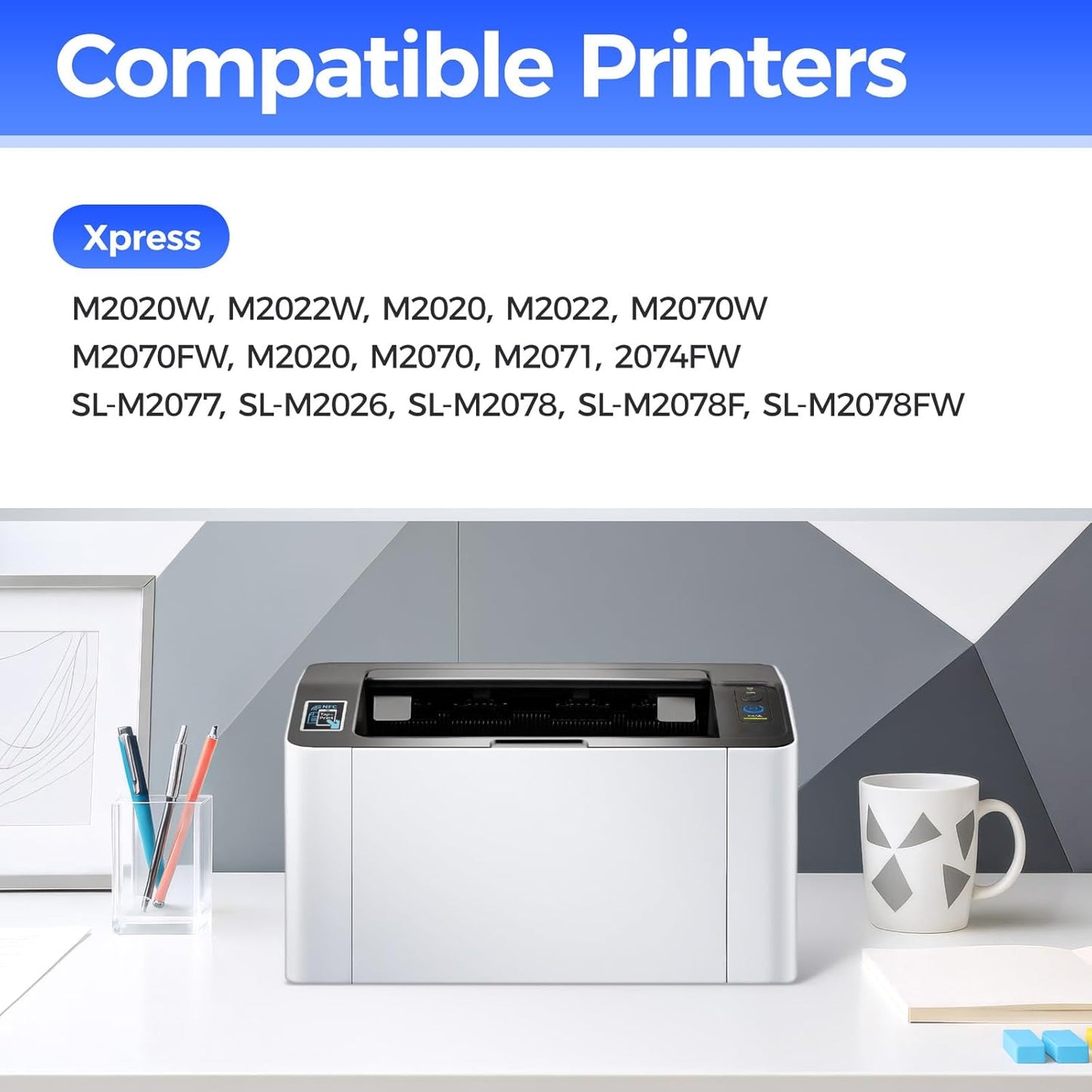MLT-D111S Toner Cartridge High Yield Black 2-Pack Compatible for Samsung MLT-D111S 111S MLT111S D111S for Samsung Xpress M2020W M2070FW M2070W M2020 M2024W M2074FW M2070F M2022 M2026 M2070 Printer Ink