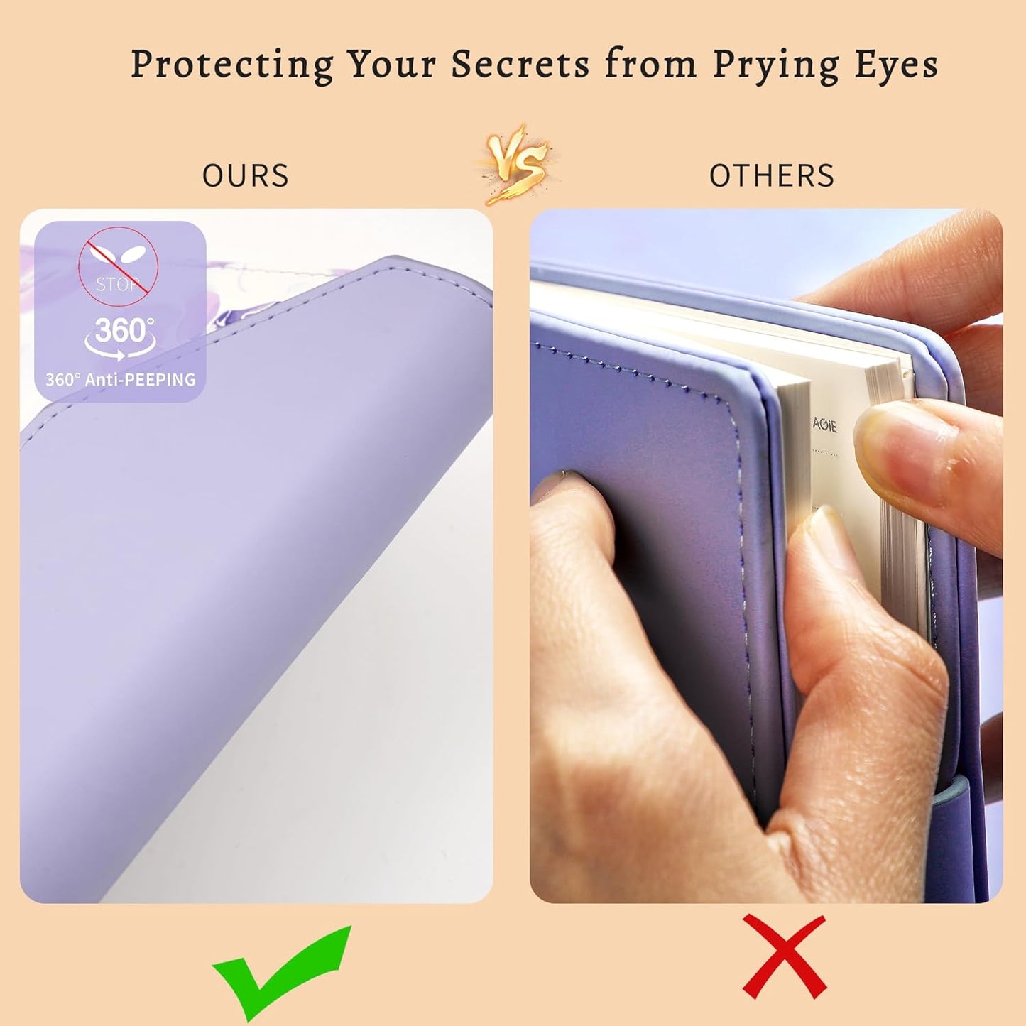 CAGIE Floral Diary with Lock for Women, Teen Girls Journal with Lock, Hardcover Refillable Women Journal with Pen, 6.3 x 8.5 Inch