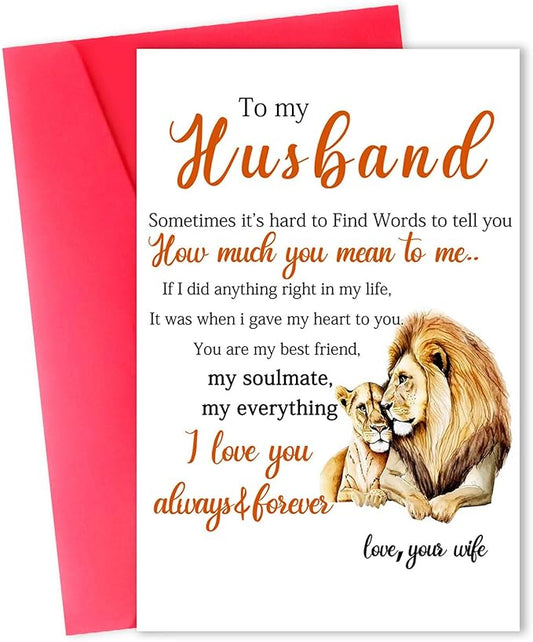 Romantic Birthday Gift for Husband, Unique Sweet Birthday Card from Wife, Thank You Husband Birthday Card, Happy Birthday To My Husband