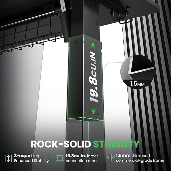 SIAGO L-Shaped Standing Desk - 75 x 63 Inch Adjustable Corner Standing Desk with Charging Station - L Shape Sit Stand Table with Memory Controller, Splice Board for Home Office