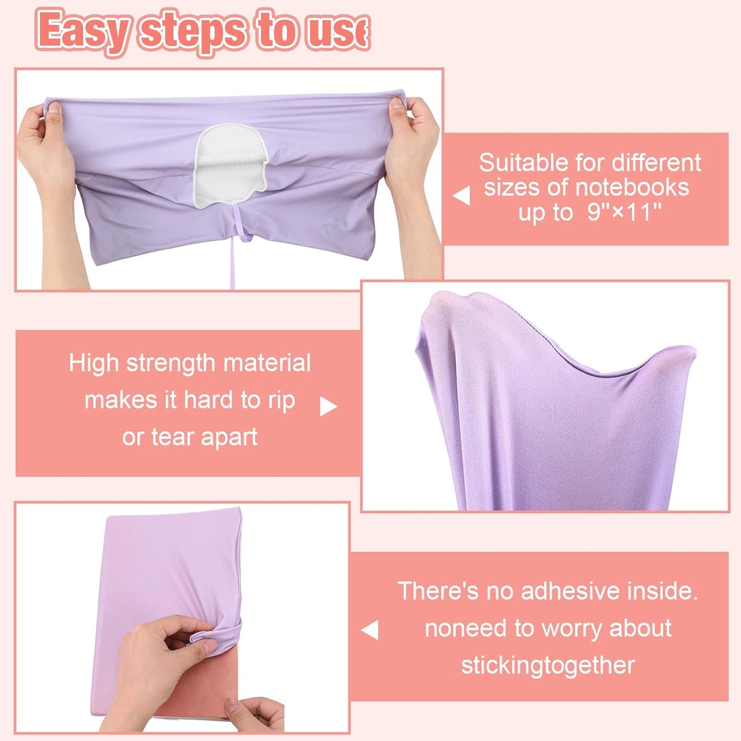 PerKoop 12 Pcs Jumbo Book Covers Stretchable Fabric School Book Protector Reusable Washable Cover Protector for Most Hardcover Textbooks(Bright Colors,6 x 9 Inch)