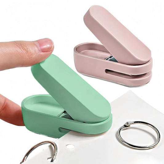 Magnoloran 2 Pack Single Hole Punch, 1/4 inch Mini Small Hole Puncher Heavy Duty Paper Hole Puncher Small Hole Punch One Hole Puncher for Crafts Paper Cards Tags Scrapbook-Pink&Green