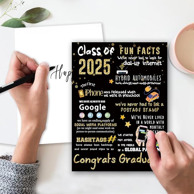 Big 2025 Graduation or Congratulations Card, Graduation Party Decorations for Her Him, Large Graduation Card for Men Women, Graduation Gifts Friends