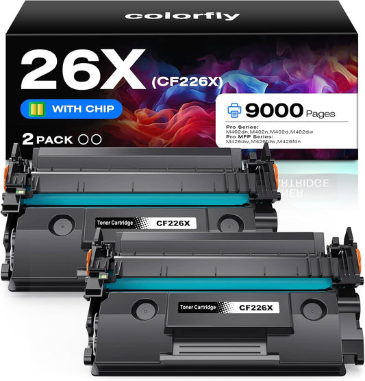 26X CF226X Toner Cartridge Compatible with HP 26X CF226X Cartridge for M402n M402dn M402d M402dw MFP M426fdw M406dw M426fdn Printer Toner