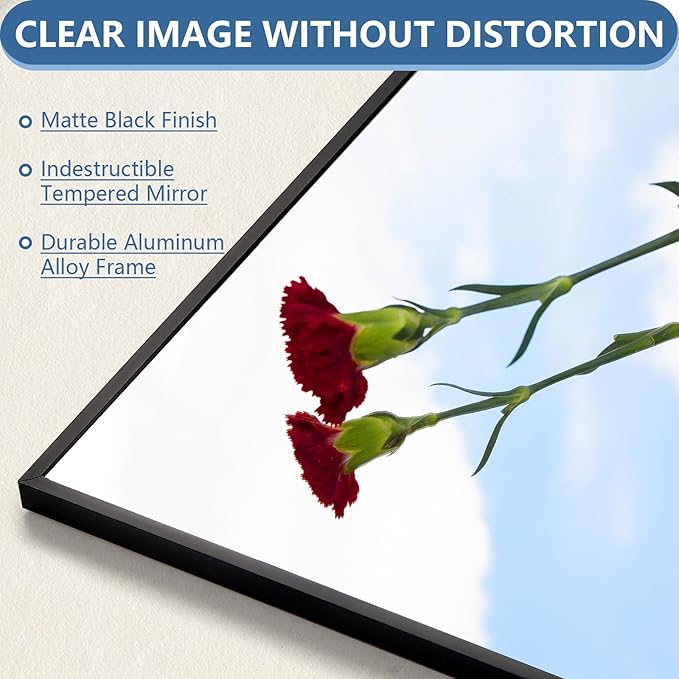 76"X34" Large Floor Mirror Full Length with Stand, Oversized Black Free Standing Full Length Mirror for Bedroom Living Room Home Gym, Rectangular Full Body Mirror, Tempered Glass