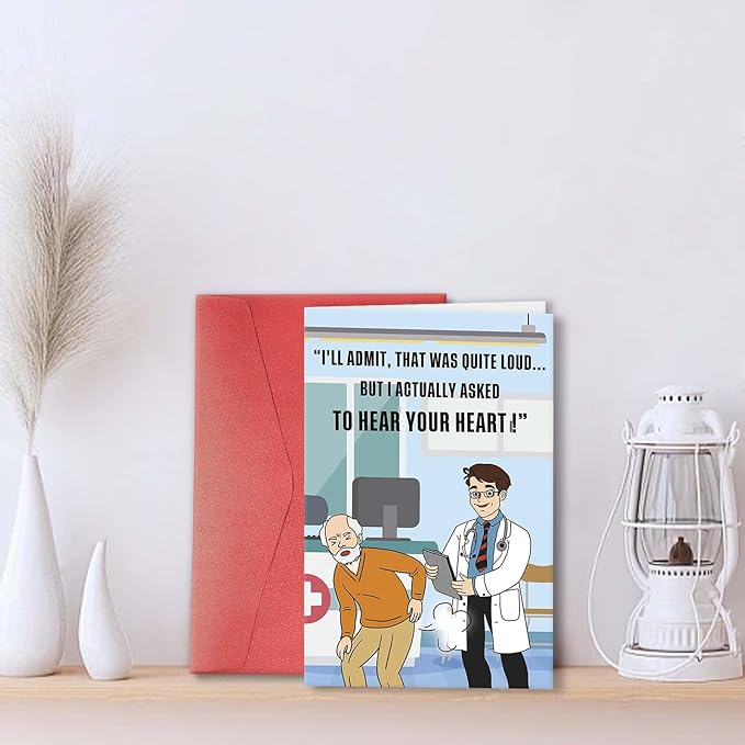 Funny Birthday Card for Him, Old Age Birthday Gift for Dad Husband Grandfather, Fathers Day Card for Man, Birthday Gift Idea for 50th, 60th, 70th, Hear Your Fart