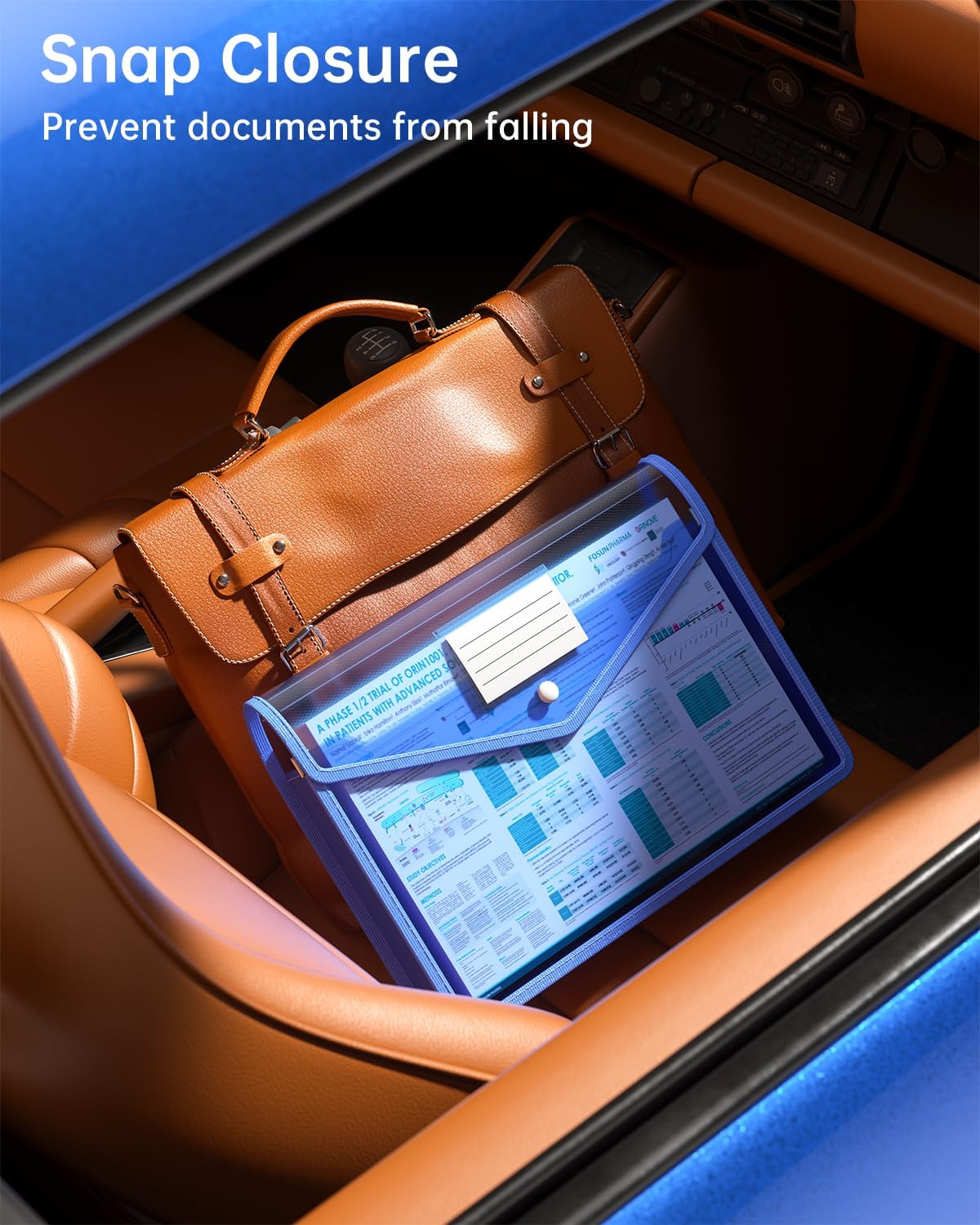 Plastic Expanding File Folder, Transparent envelopes with Snap Closure,No Dividers,Large Capacity,Assorted Colors,Bills&Taxes,Letter/A4 Size for School/Office/Home-7 Pack