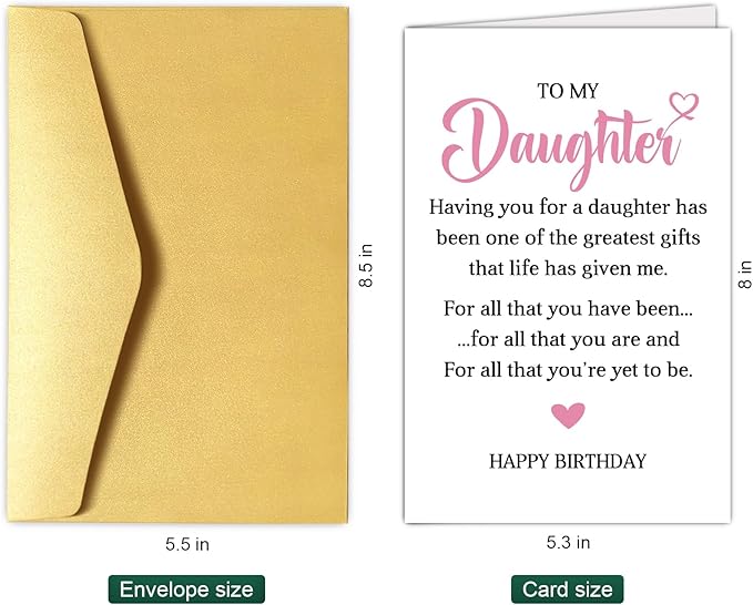 Heartfelt Birthday Card for Daughter - 'Having You' Mom & Dad's Gift