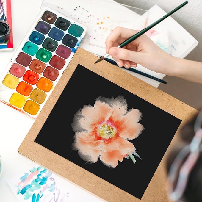 OcePor 50 Sheets Black Cardstock Paper, Colored Printer Paper 8.5 x 11, Card Stock Thick Construction for Craft,Scrapbook，Office Printing, Invitations, Certificates，92 lb/250gsm