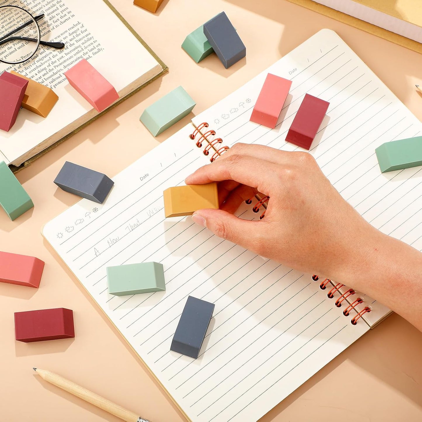 150 Pcs Boho Classroom Decor Erasers Bulk Colorful Pencils Erasers for Students Artists Drawing Writing for School College Classroom Home Office Supplies