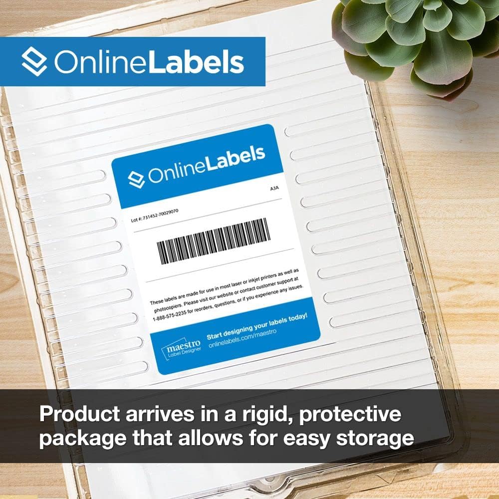 4 x 2 Rectangle Mailing Labels - Permanent, White Matte - Address, Shipping, Gift - Pack of 100,000-10,000 Sheets - Inkjet/Laser Printers - Online Labels