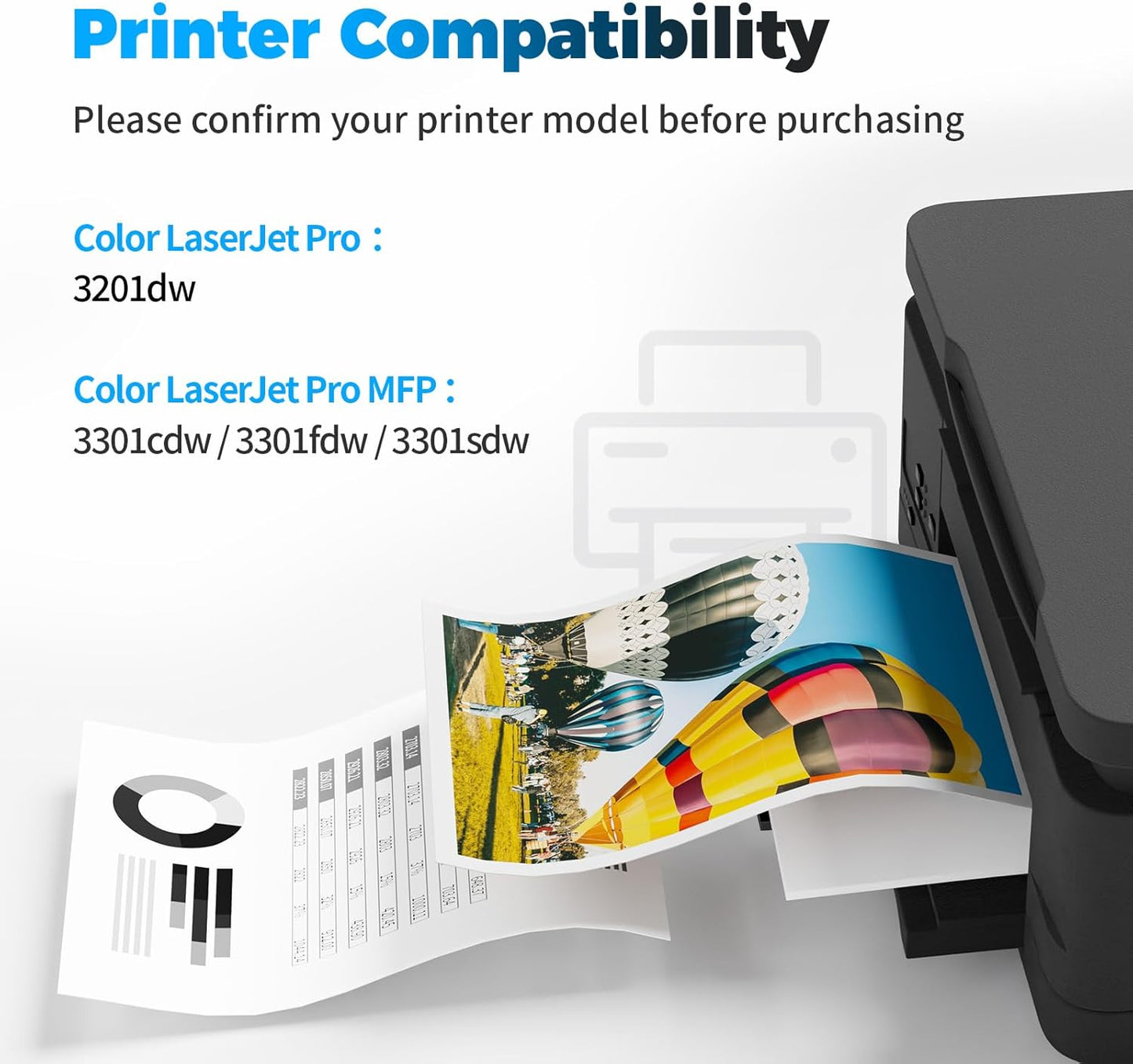 218X Toner Cartridges (No Chip) Replacement for HP 218X Toner Cartridges 4 Pack 218A Compatible for Pro MFP 3301fdw Pro 3201dw MFP 3301cdw MFP 3301sdw Printer