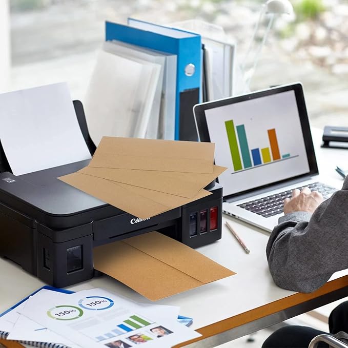 30 blank cards and envelopes each, thank you blank greeting cards and envelopes, brown A4 blank cards, 4x6 envelope invitations, suitable for printing custom, suitable for various occasions DIY