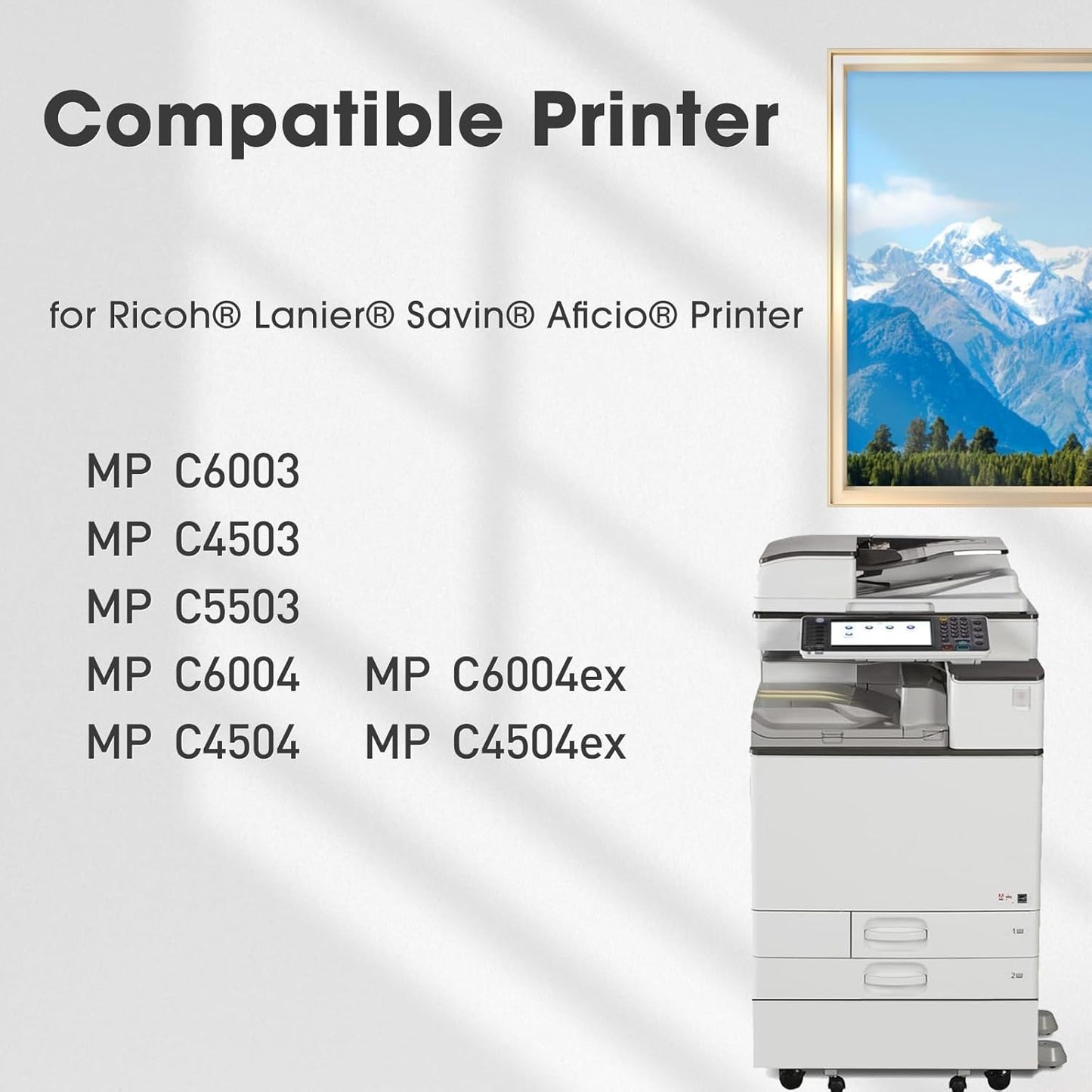 MP C6003 C4503 Toner Cartridge Compatible for Ricoh 841849 841850 841851 841852 MP C6003 MP C4503 MP C5503 MP C4504 MP C4504ex MP C6004 MP C6004ex Printer (4-Pack, BCMY)