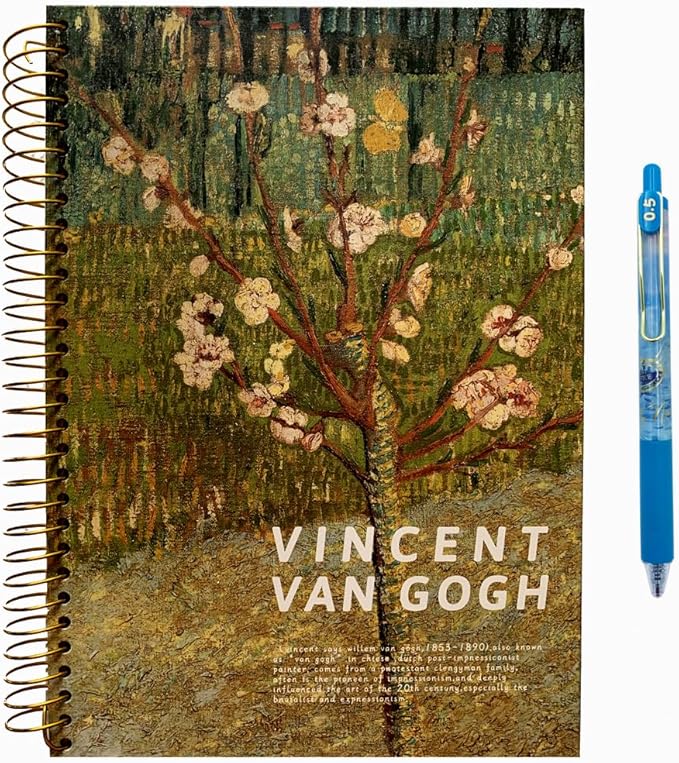 Van Gogh Notebook Hardcover Spiral Notebook Art Journal 10.6" x 7.3" 300 Pages Spiral Wide Ruled Notebook, Notebooks for Work,Gifts,Office,School