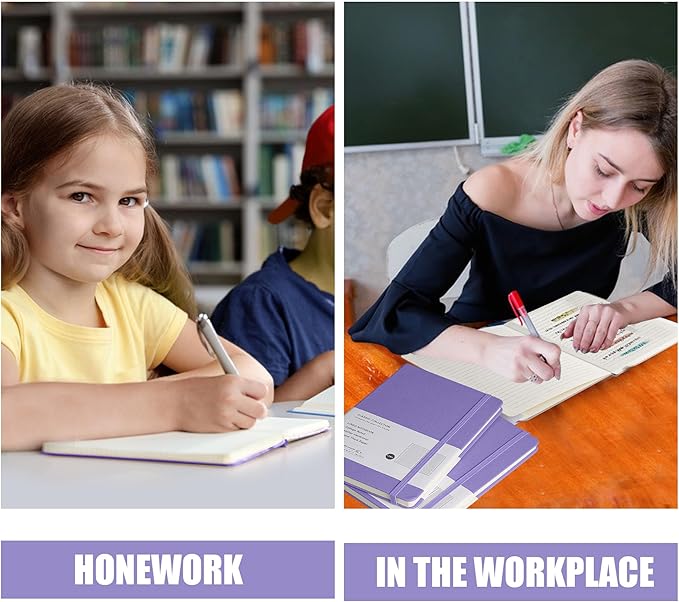 Lined Journal Notebook, 10Pack(Mauve), 160 Pages, Medium 5.7 inches x 8 inches - 100 gsm Thick Paper, Hardcover