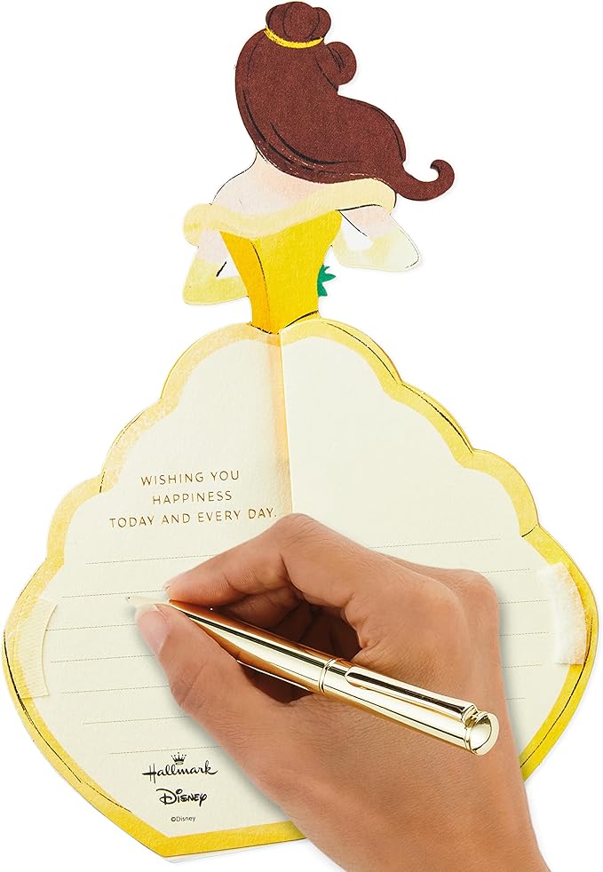 Hallmark Paper Wonder Disney Princess Pop Up Birthday Card (Beauty and the Beast, Honeycomb Belle) for Birthdays, Encouragement, All Occasions