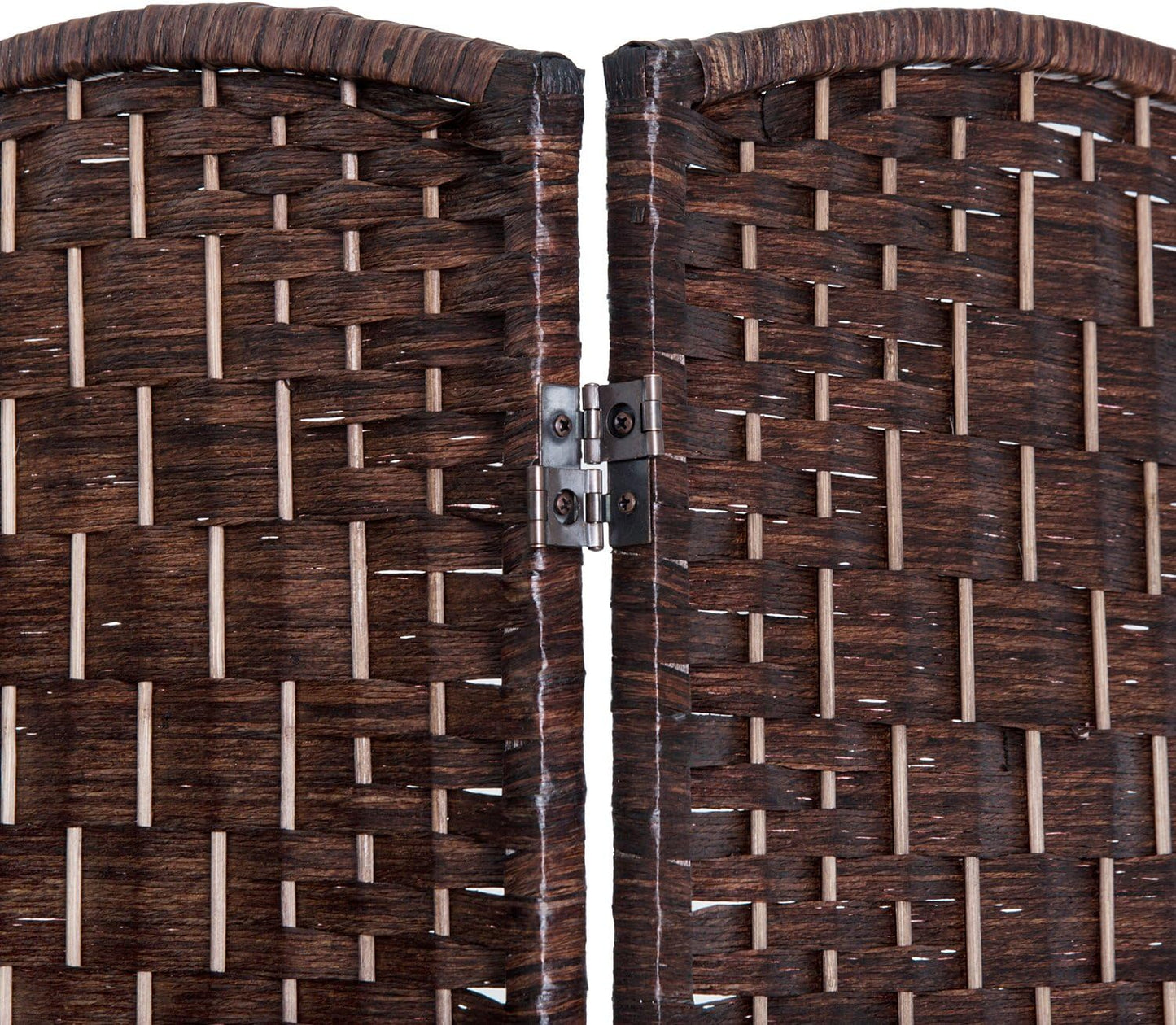 NicBex Room Divider 4 Panel Room Dividers with Woven Rattan Design Partition Room Dividers and Folding Privacy Screens 6 FT Wall Divider for Office, Room Separation,70.75"W x 0.75"D x 70.75"H, Brown