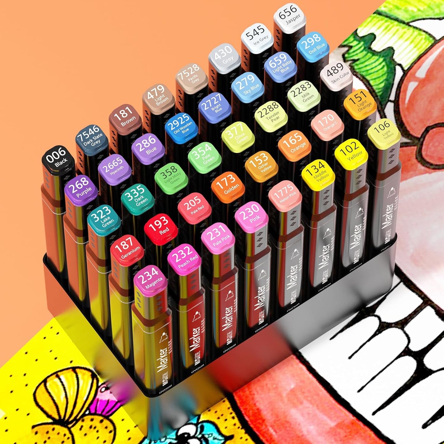 M&G 40 Colors Dual Tip Alcohol Markers, Dual Tip Art Sketch Marker for Adult Coloring Books, Doodling, Drawing Pens Permanent Markers for Mothers Day Gift,Chisel & Fine Tip
