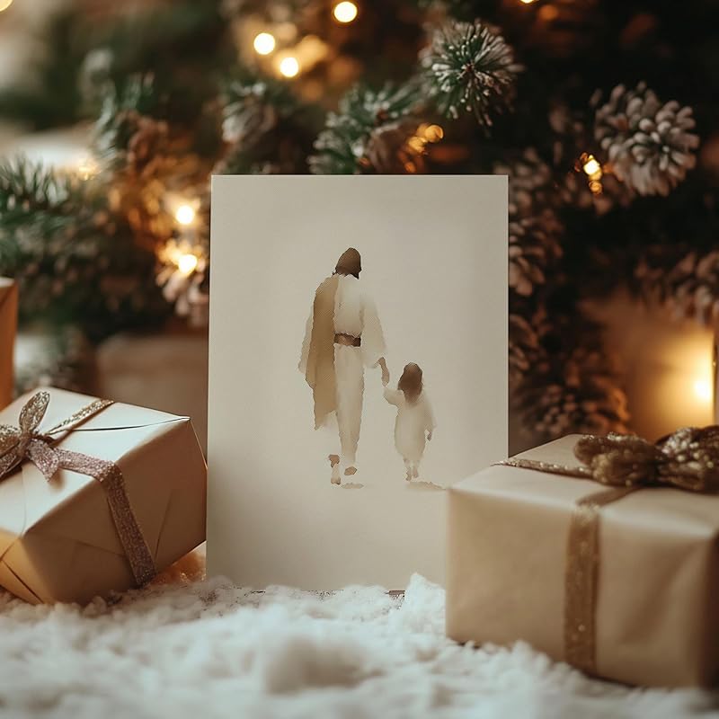 | The Way He Leads | Christian Greeting Cards Set of 6 with Envelopes | Blank Cards, Jesus Decor, Christian Gifts for Women, Religious Gifts Christian Décor (5"x7" The Way He Leads (Girl))