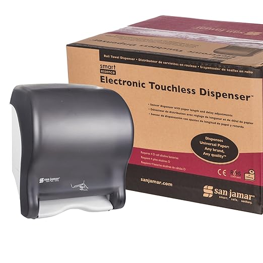 San Jamar Classic Smart Essence Plastic Paper Towel Dispenser, Towel Dispenser for Bathroom, 10 X 14.5 X 12.5 Inches, Black Pearl