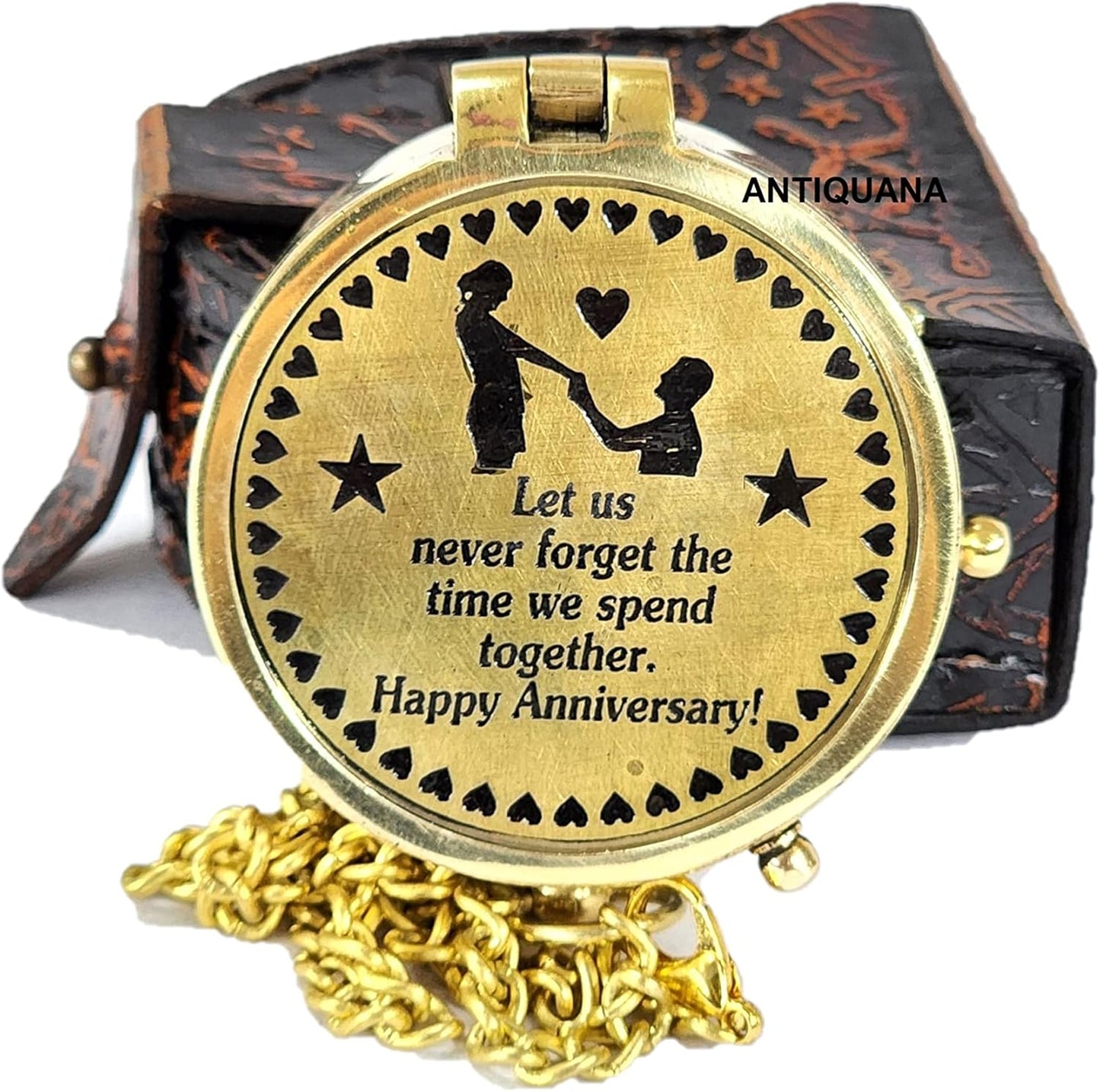 Brass Directional Engraved Compass, Baptism Gifts for Boys Girls, First Communion, Christian Gifts for Men, First Confirmation Gifts for Boys, Inspirational