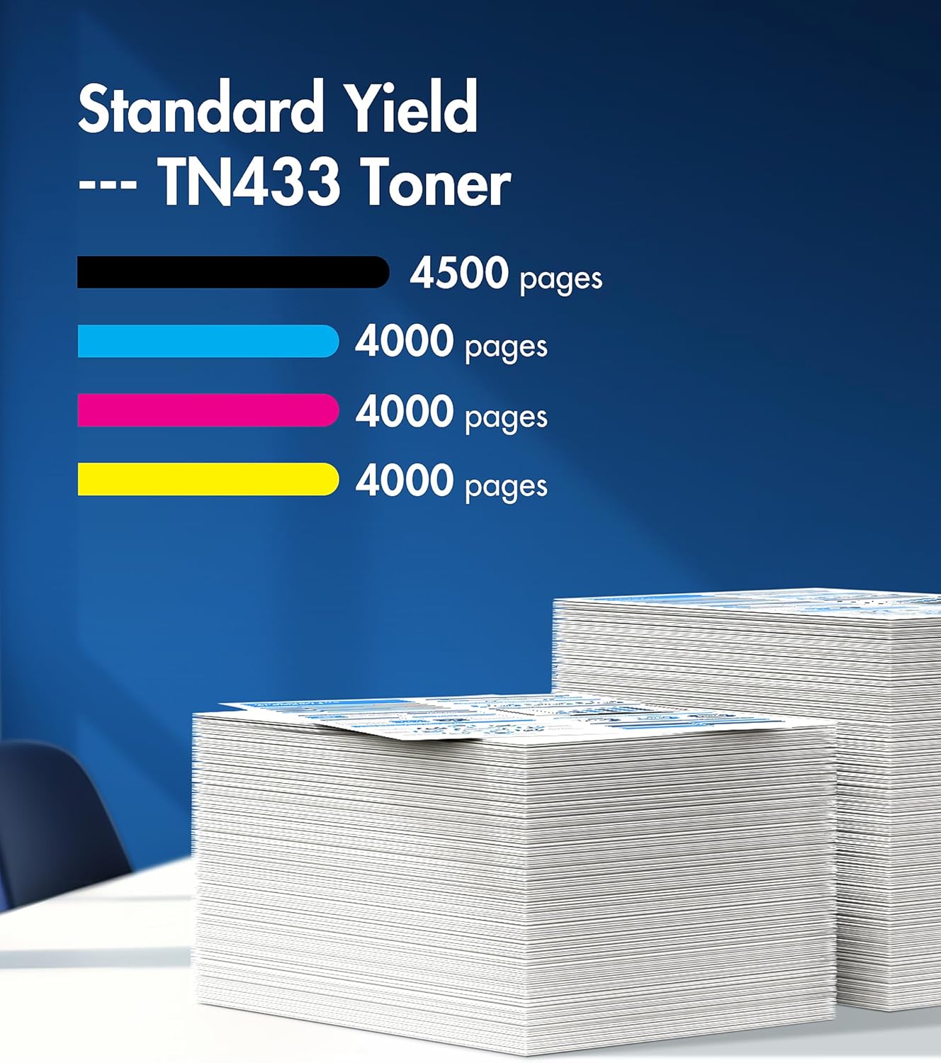 TN433 Toner Cartridge Set: MFC-L8900CDW Toner for Brother TN433 Toner Cartridge Set Works with Brother MFC-L8900CDW HL-L8360CDW HL-L8260CDW | TN-433 TN 433 for Brother TN433 4 Pack with TN433bk