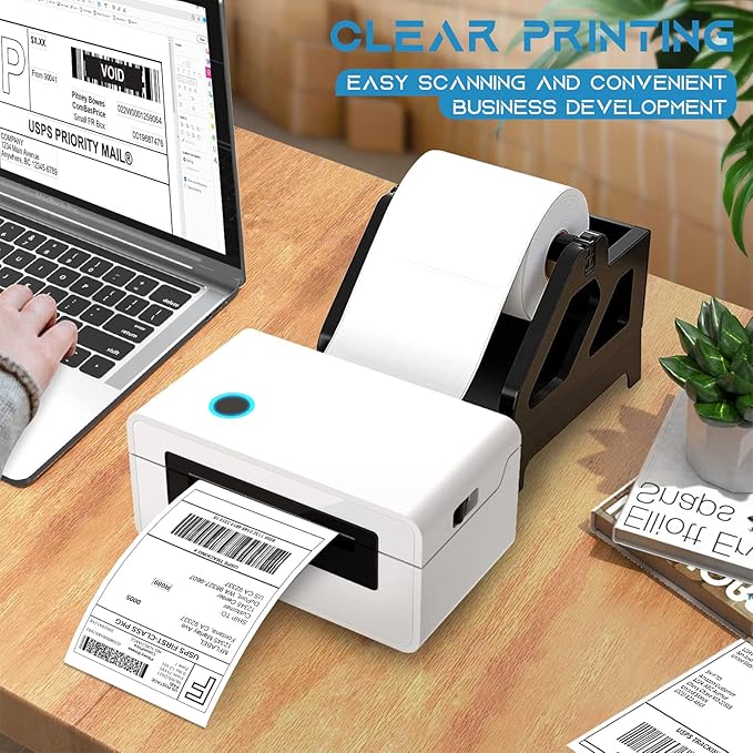MFLABEL 12 Rolls 4x6 Direct Thermal Blank Shipping Labels for Thermal Printer Shipping Labels with Perforated